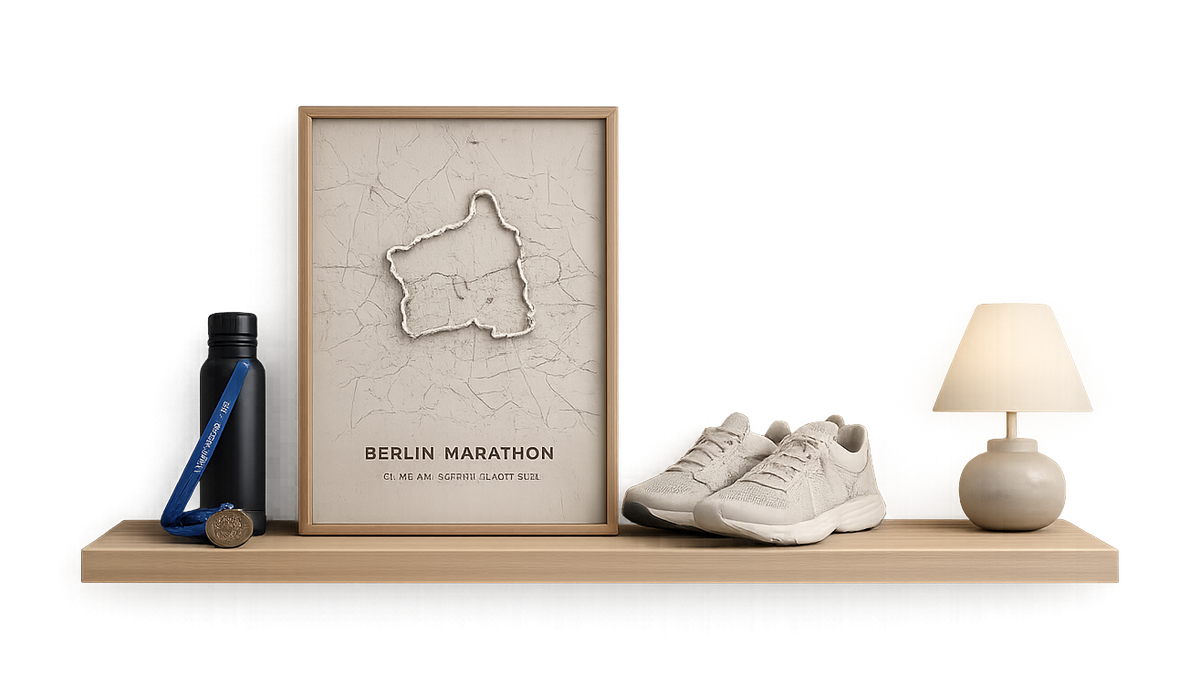 Marathon Routes — framed 3D route artwork