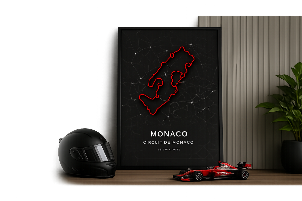 Formula 1 Circuits — framed 3D route artwork