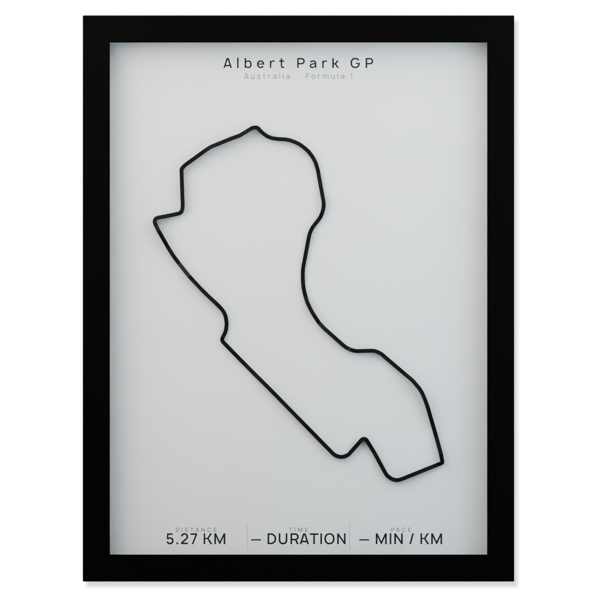 Albert Park GP framed route poster product cutout in Polar Linen