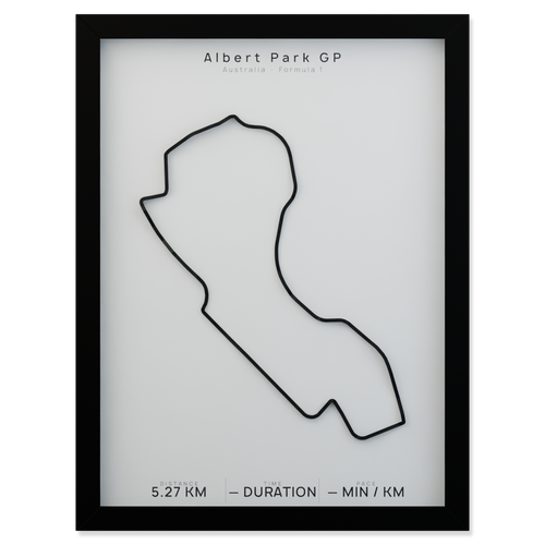 Albert Park GP framed route poster product cutout in Polar Linen