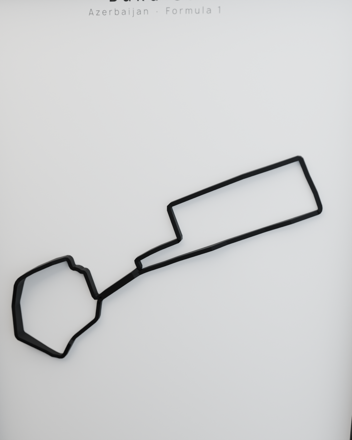 Baku GP framed route poster detail close-up in Polar Linen