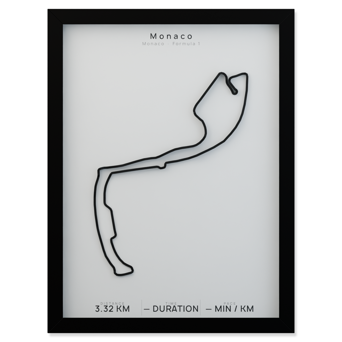 Monaco framed route poster product cutout in Polar Linen
