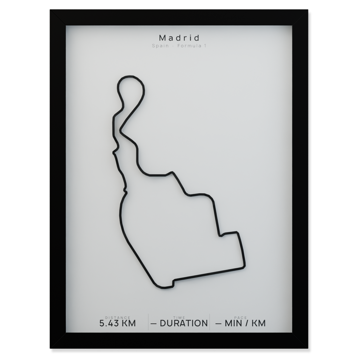 Madrid framed route poster product cutout in Polar Linen