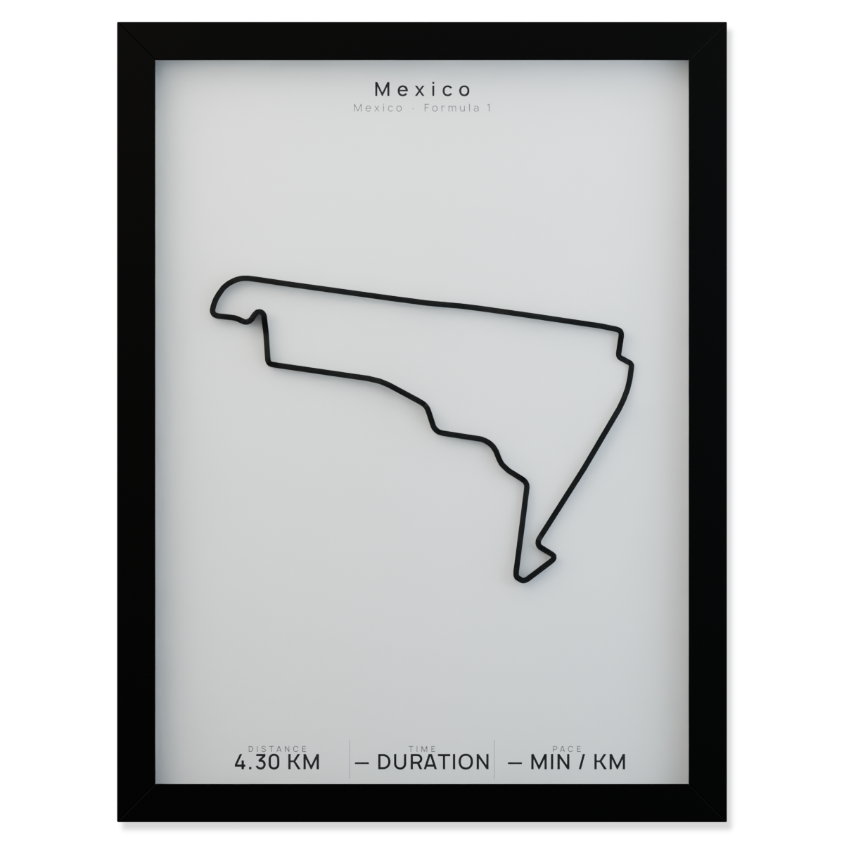 Mexico framed route poster product cutout in Polar Linen