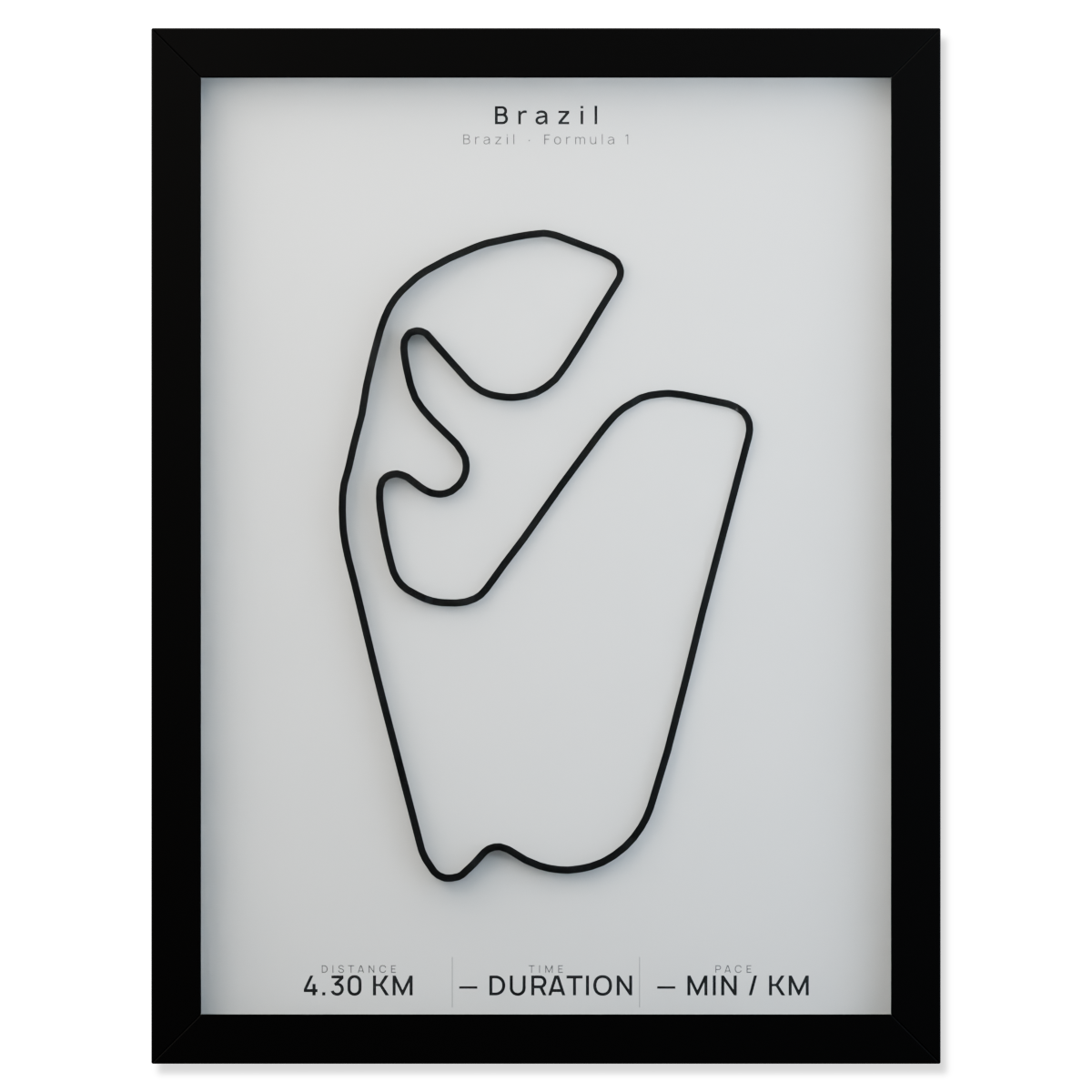 Brazil framed route poster product cutout in Polar Linen