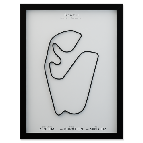 Brazil framed route poster product cutout in Polar Linen