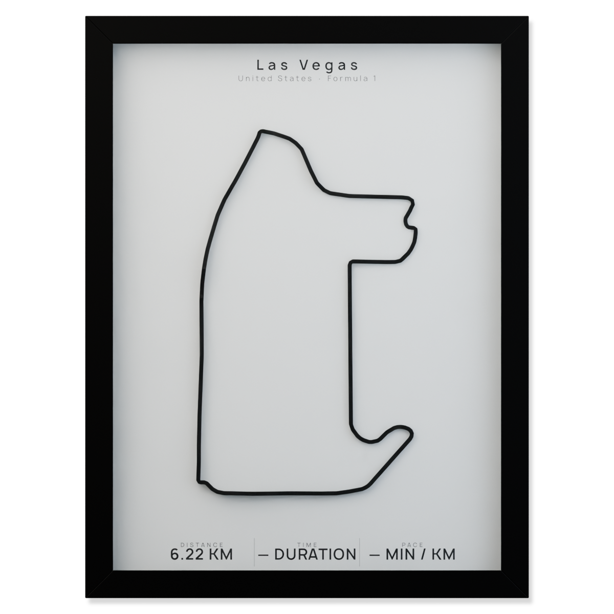 Las Vegas framed route poster product cutout in Polar Linen