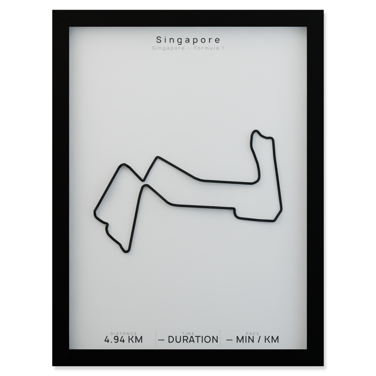 Singapore framed route poster product cutout in Polar Linen