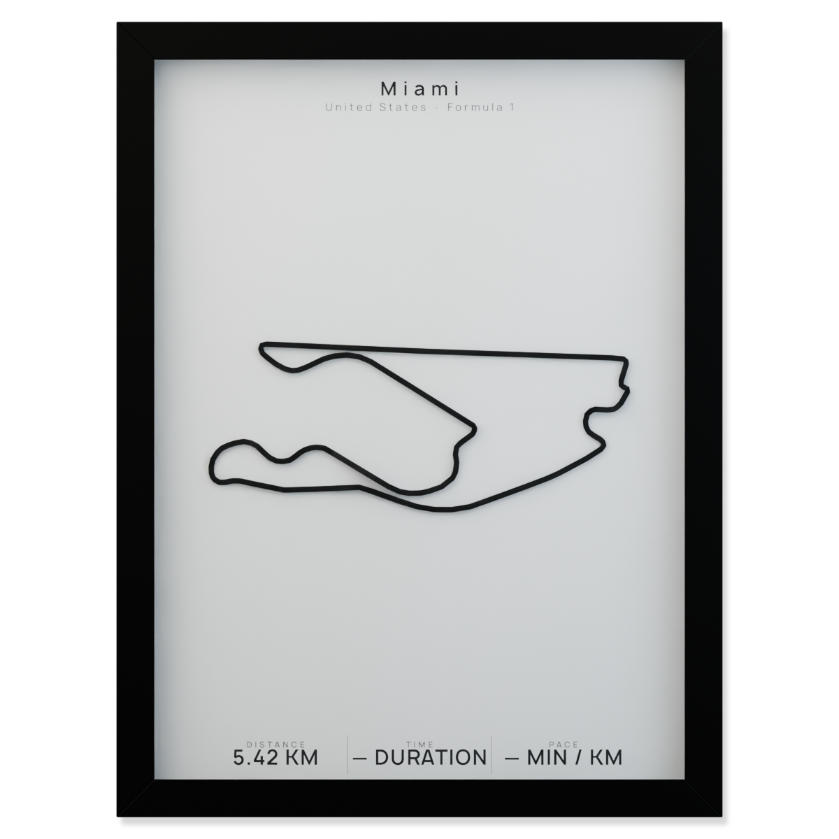 Miami framed route poster product cutout in Polar Linen