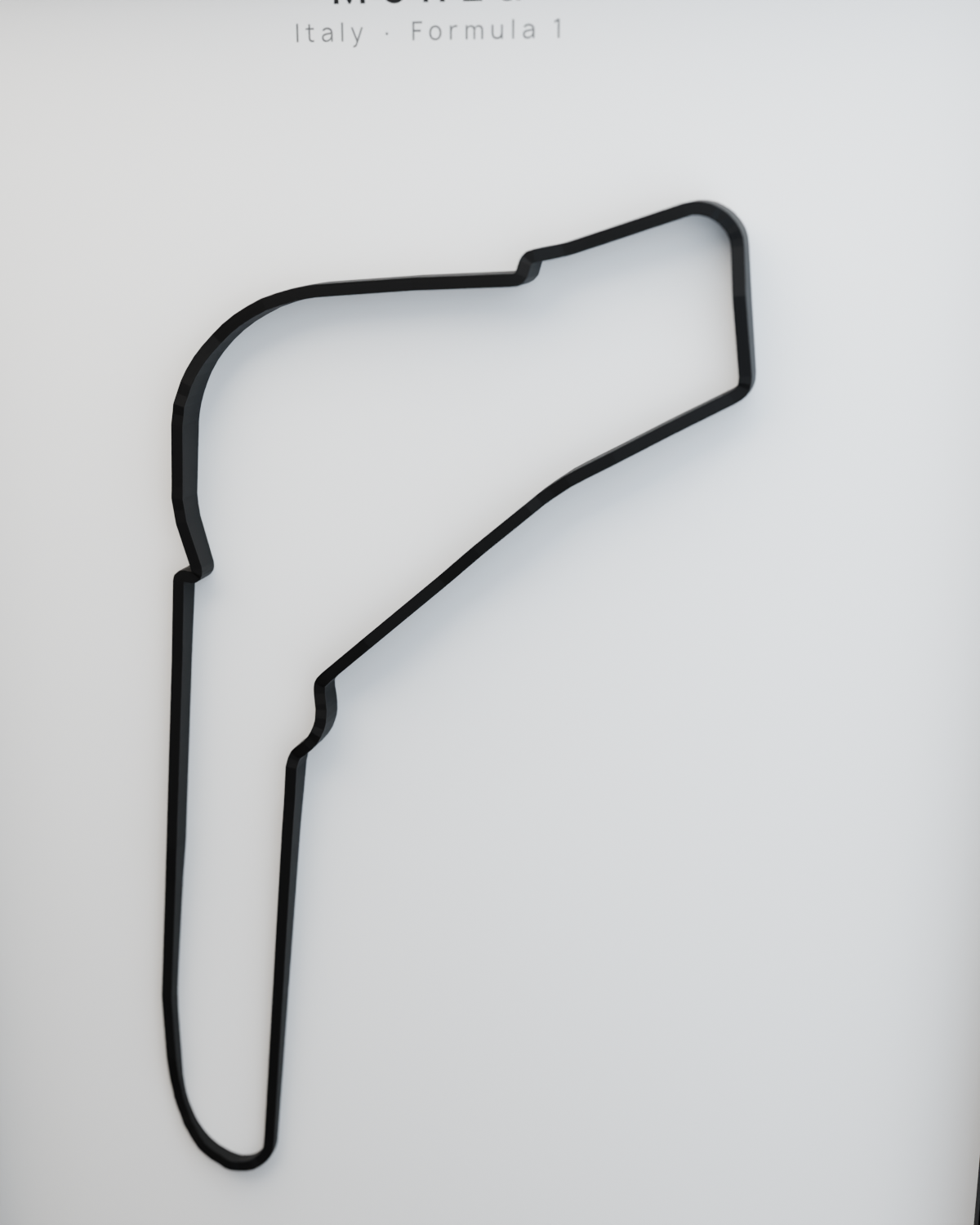 Monza framed route poster detail close-up in Polar Linen