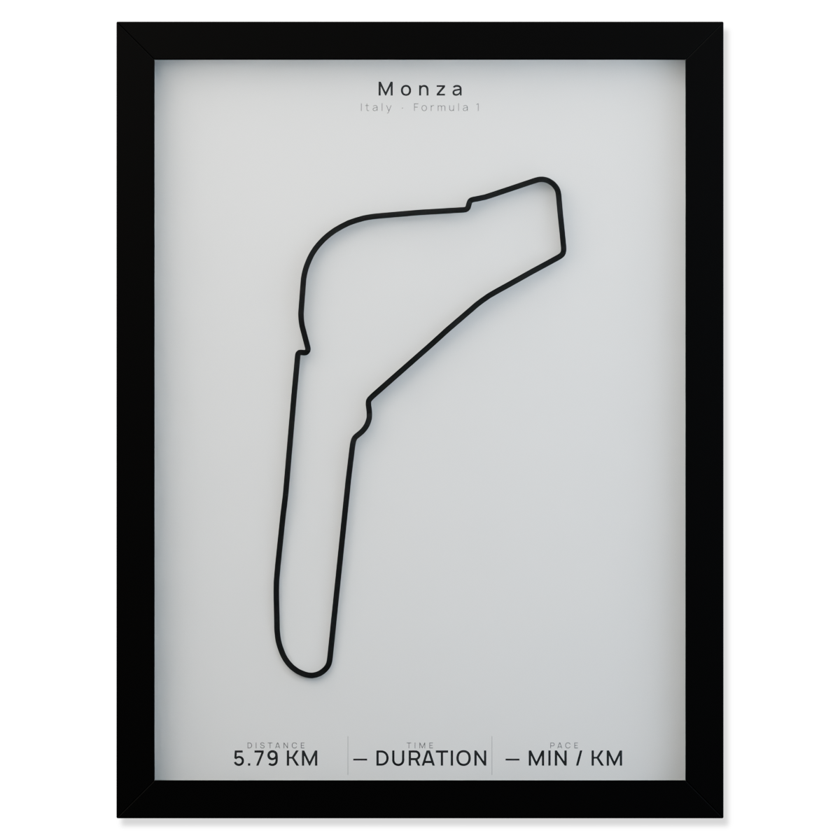 Monza framed route poster product cutout in Polar Linen