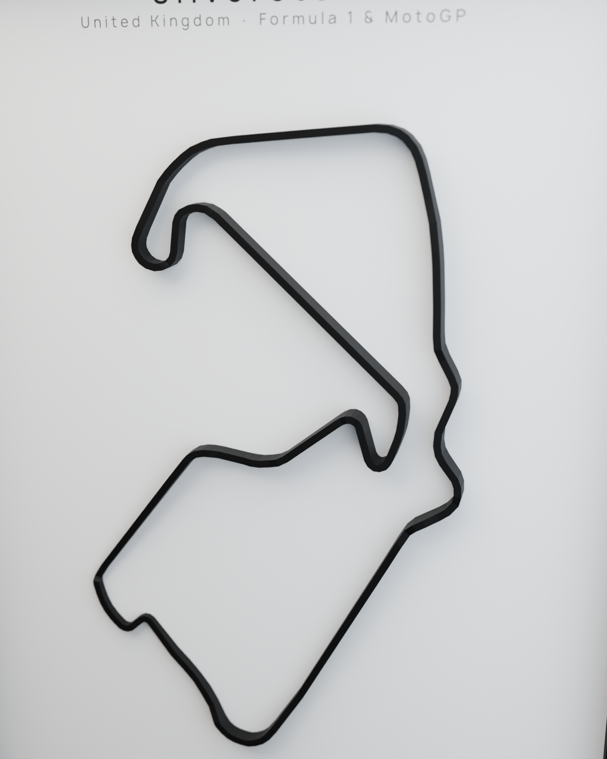 Silverstone framed route poster detail close-up in Polar Linen