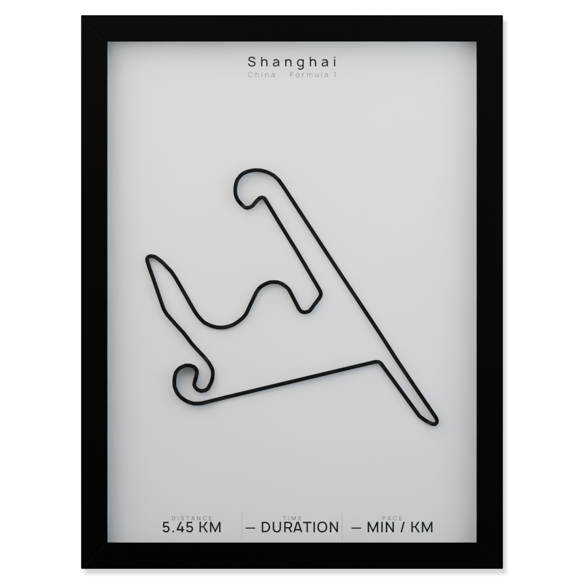Shanghai framed route poster product cutout in Polar Linen