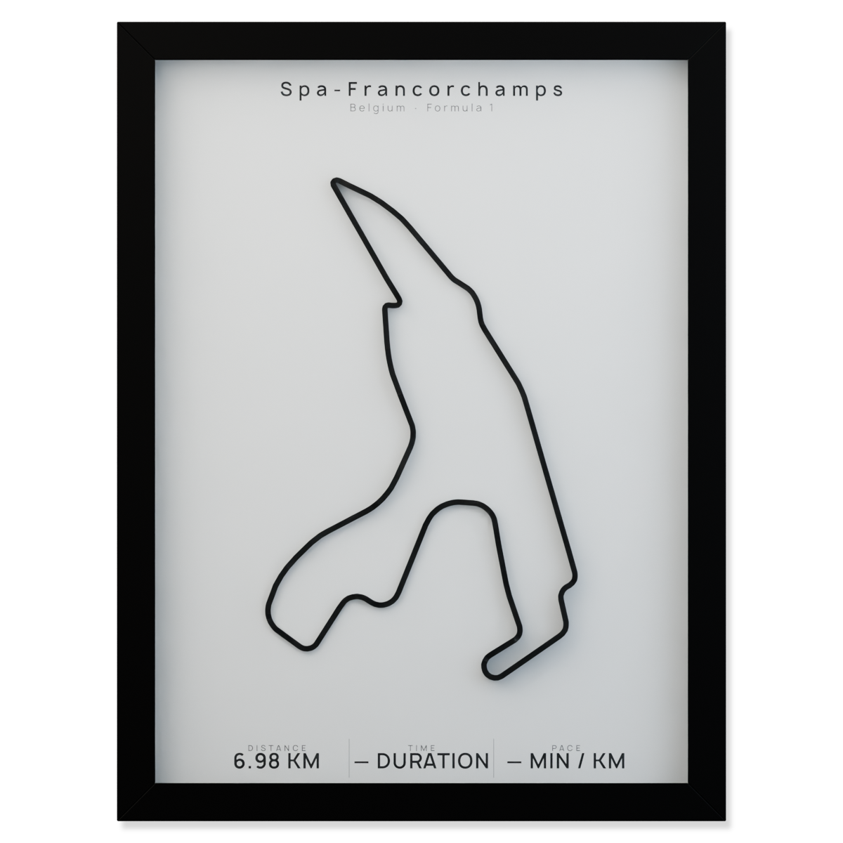 Spa-Francorchamps framed route poster product cutout in Polar Linen