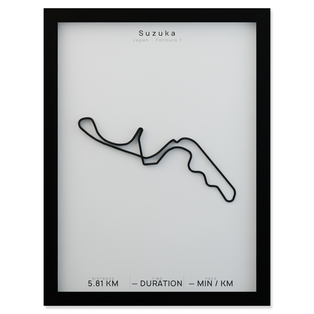 Suzuka framed route poster product cutout in Polar Linen