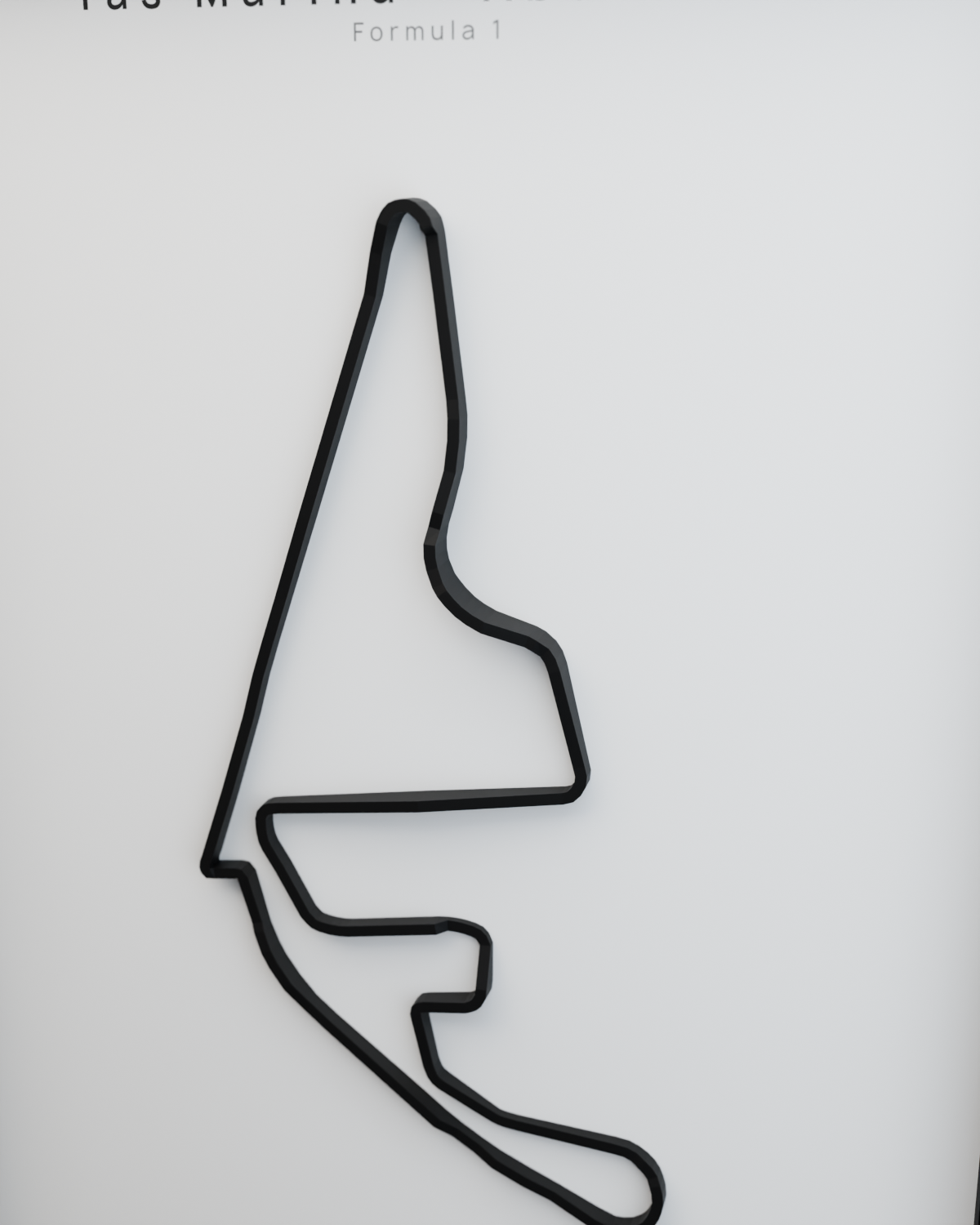 Yas Marina - Abu Dhabi framed route poster detail close-up in Polar Linen