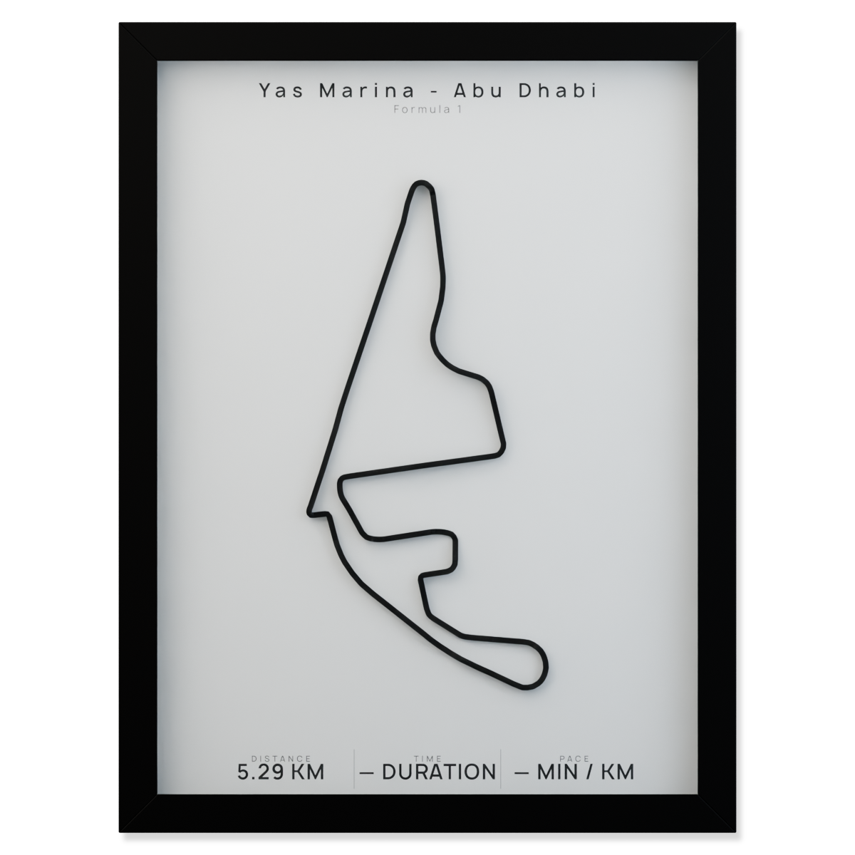 Yas Marina - Abu Dhabi framed route poster product cutout in Polar Linen