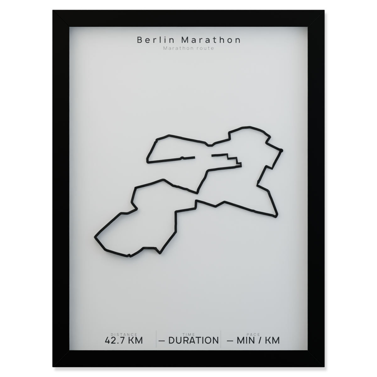 Berlin Marathon framed route poster product cutout in Polar Linen