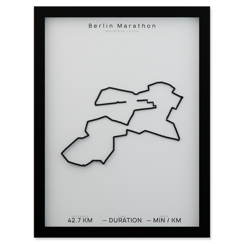 Berlin Marathon framed route poster product cutout in Polar Linen