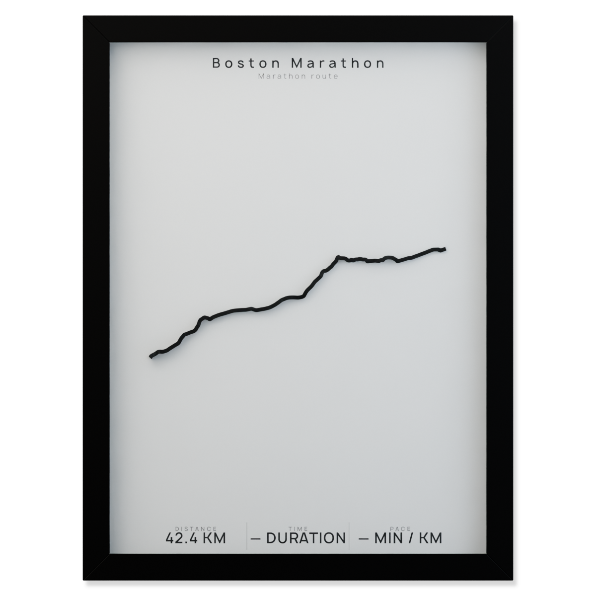 Boston Marathon framed route poster product cutout in Polar Linen