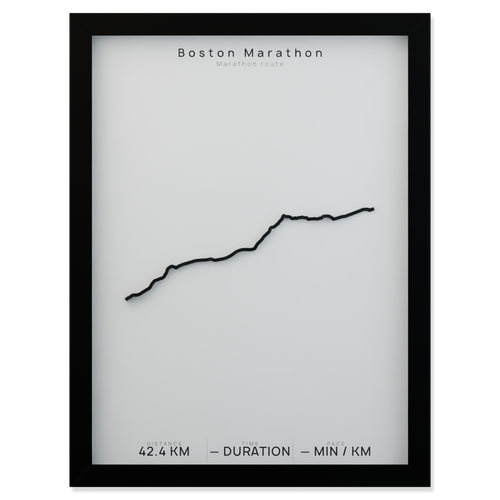 Boston Marathon framed route poster product cutout in Polar Linen