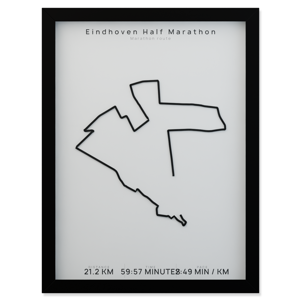 Eindhoven Half Marathon framed route poster product cutout in Polar Linen