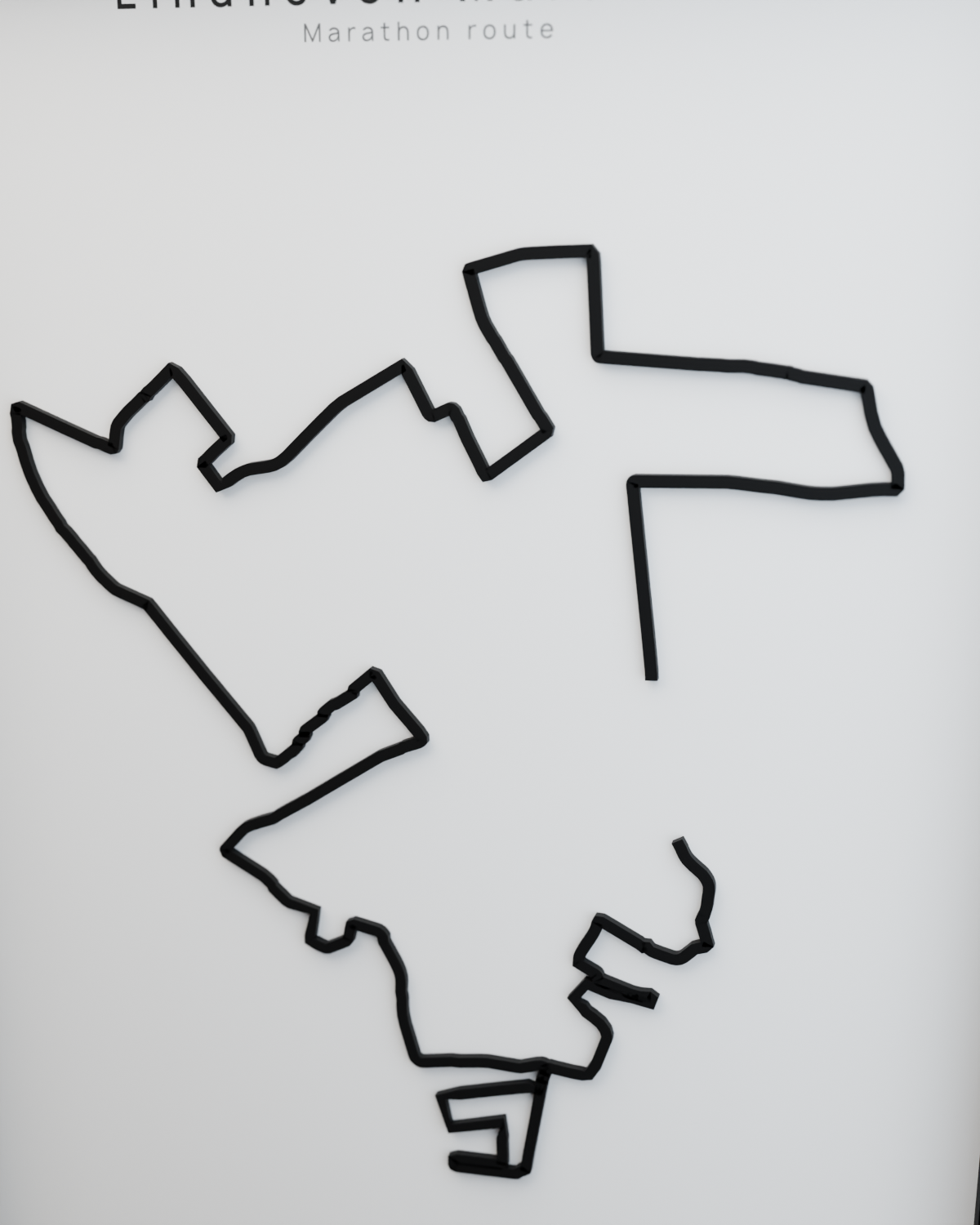 Eindhoven Marathon framed route poster detail close-up in Polar Linen