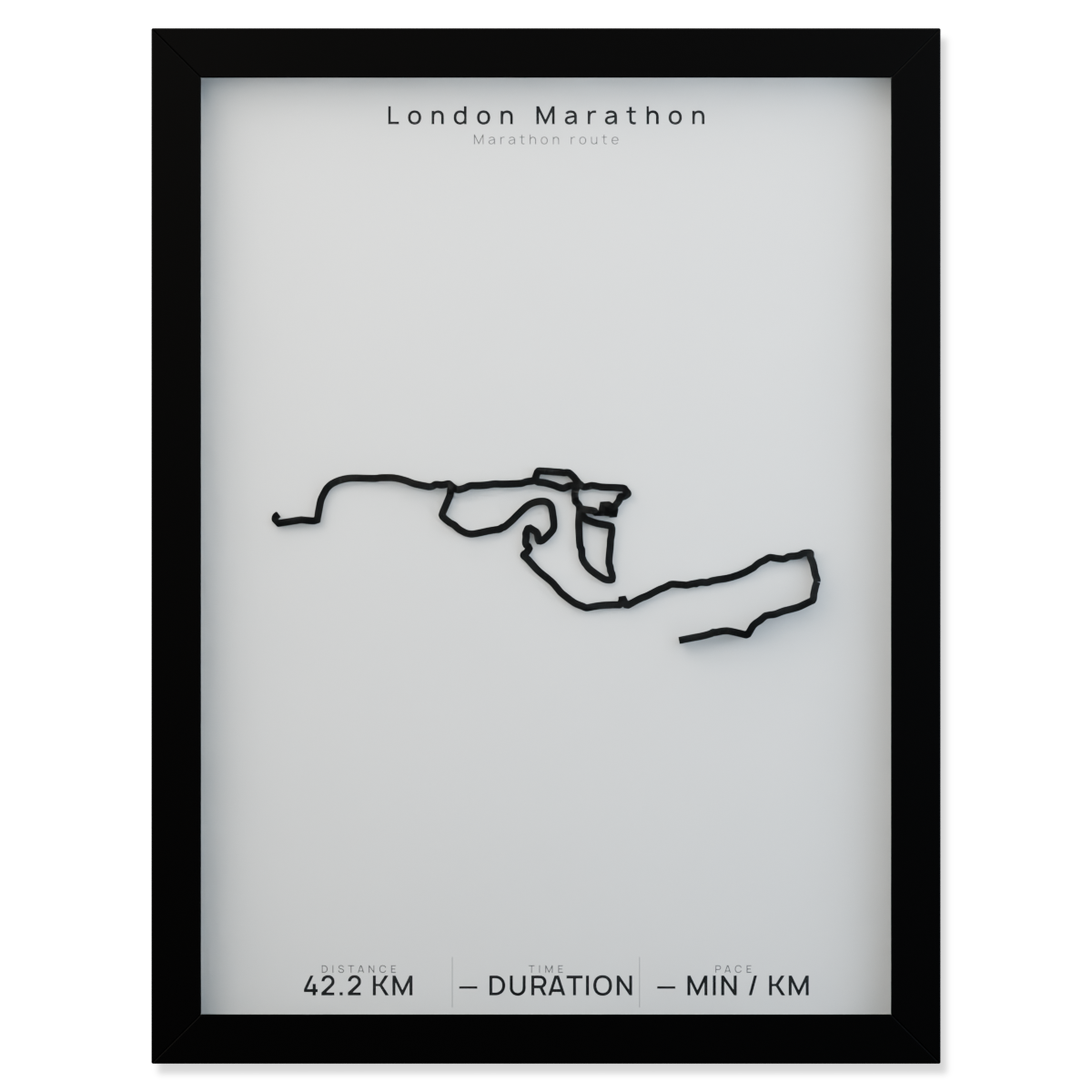 London Marathon framed route poster product cutout in Polar Linen
