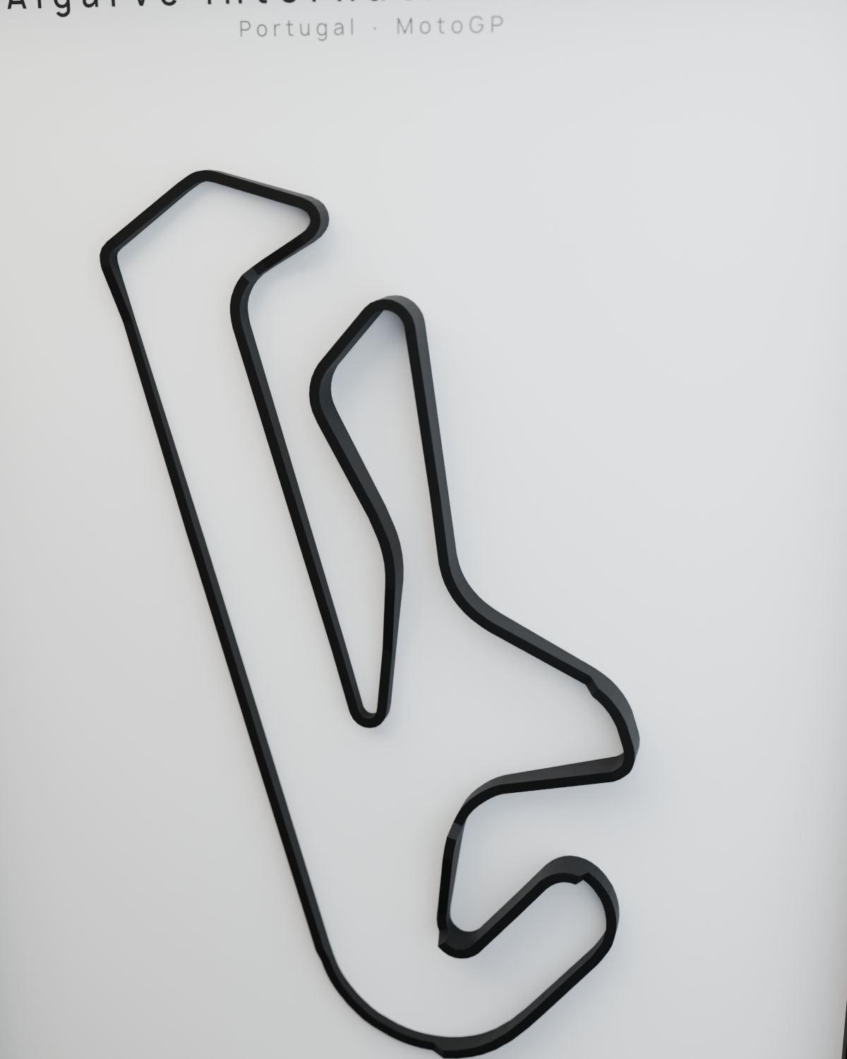 Algarve International Circuit framed route poster detail close-up in Polar Linen