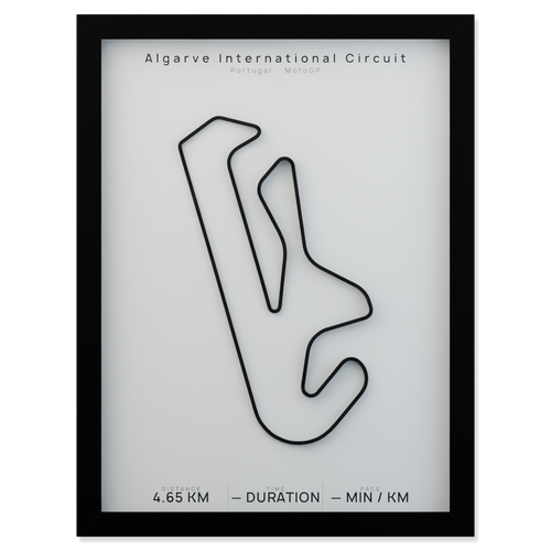 Algarve International Circuit framed route poster product cutout in Polar Linen