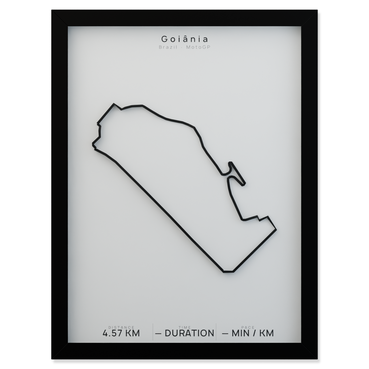 Goiânia framed route poster product cutout in Polar Linen