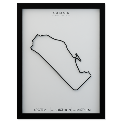 Goiânia framed route poster product cutout in Polar Linen