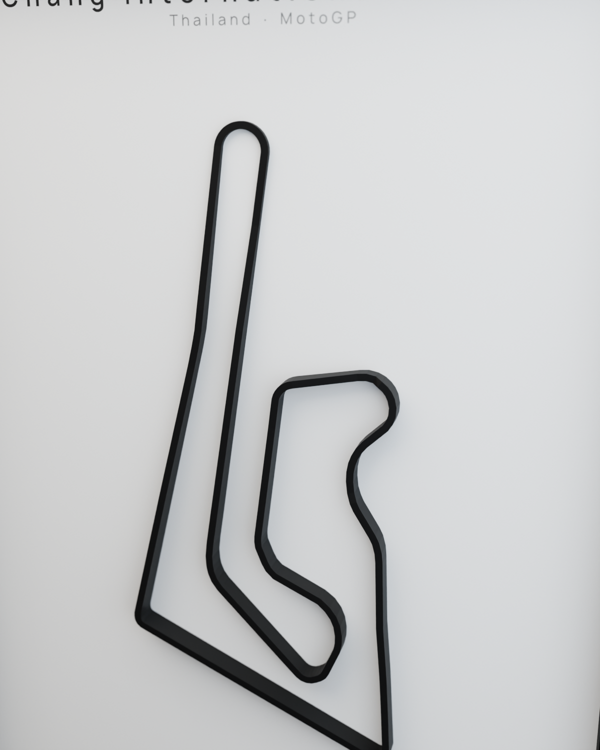 Chang International Circuit framed route poster detail close-up in Polar Linen