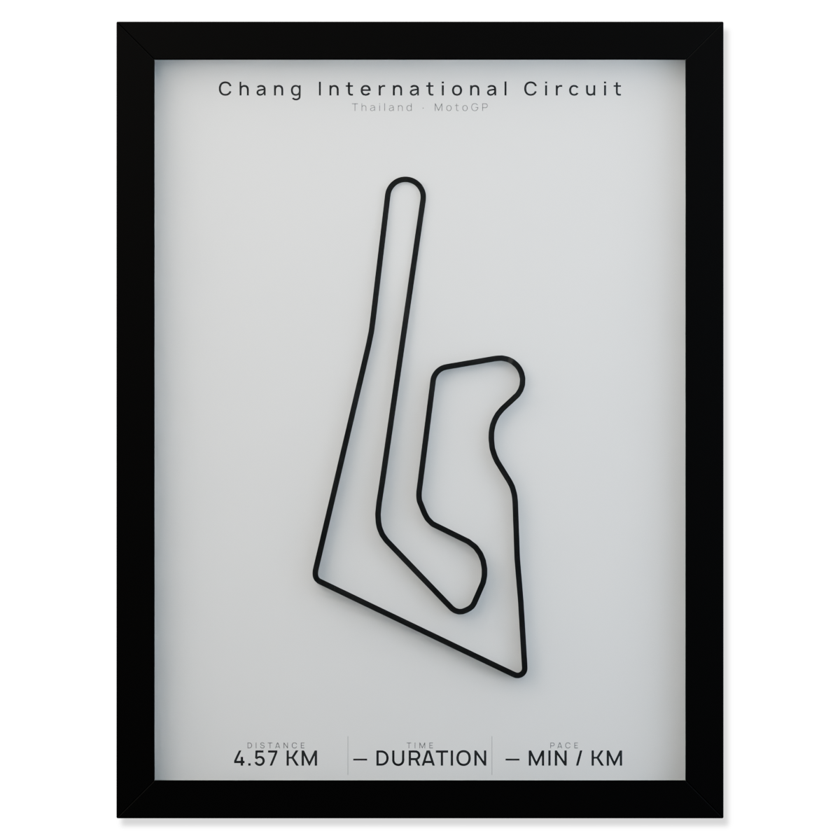 Chang International Circuit framed route poster product cutout in Polar Linen