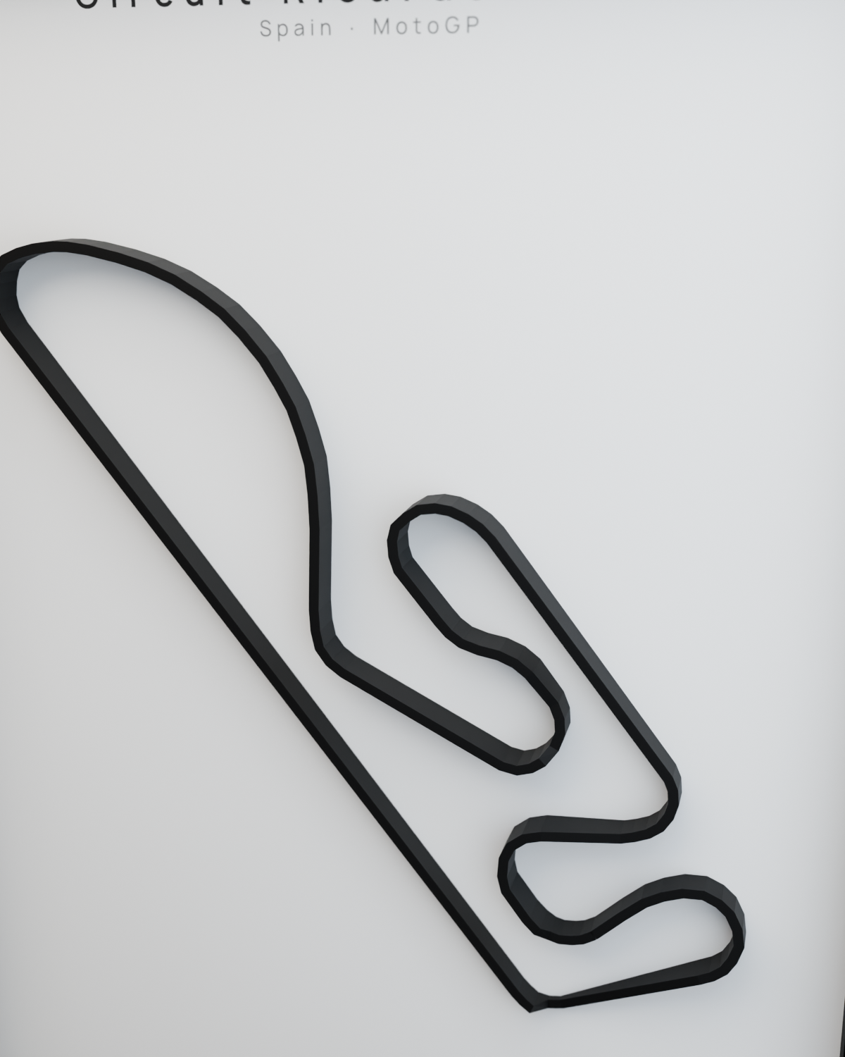 Circuit Ricardo Tormo framed route poster detail close-up in Polar Linen