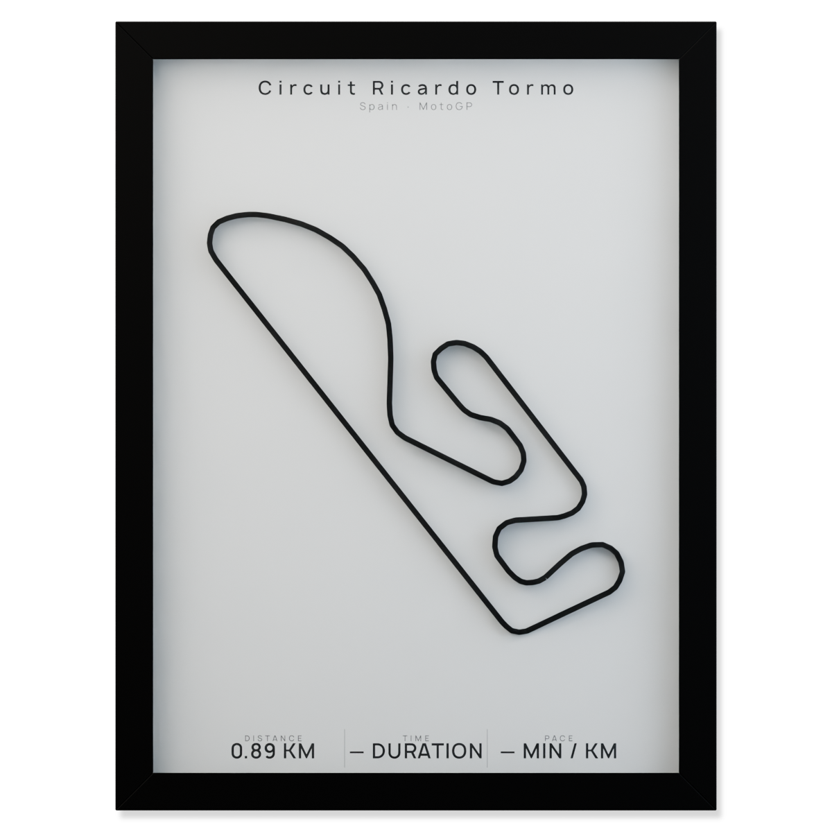 Circuit Ricardo Tormo framed route poster product cutout in Polar Linen