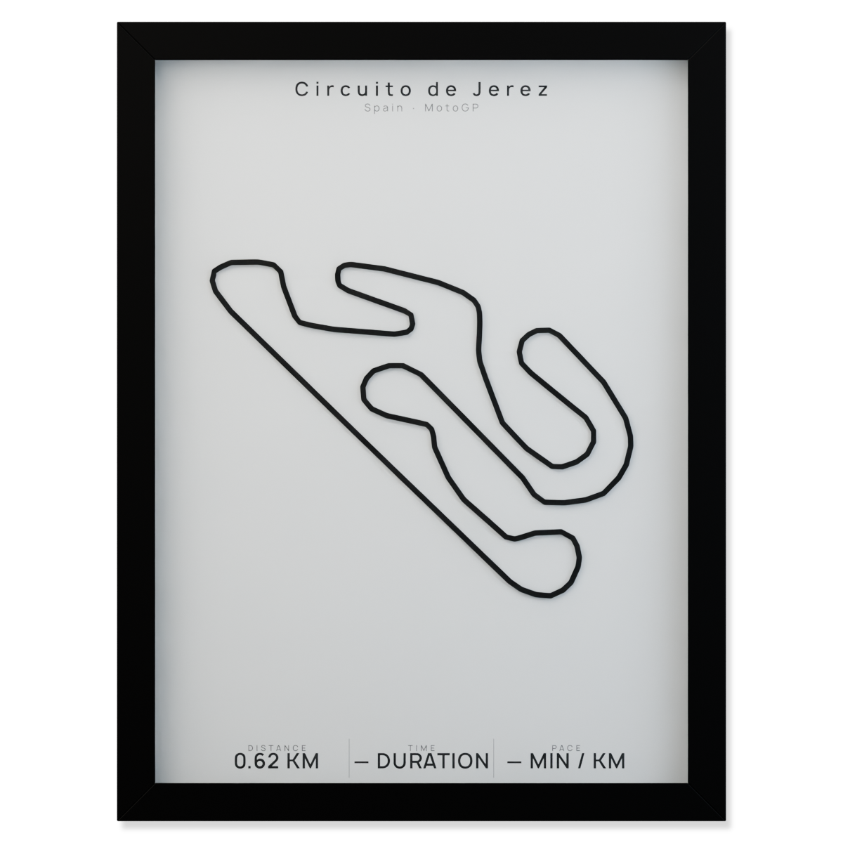 Circuito de Jerez framed route poster product cutout in Polar Linen