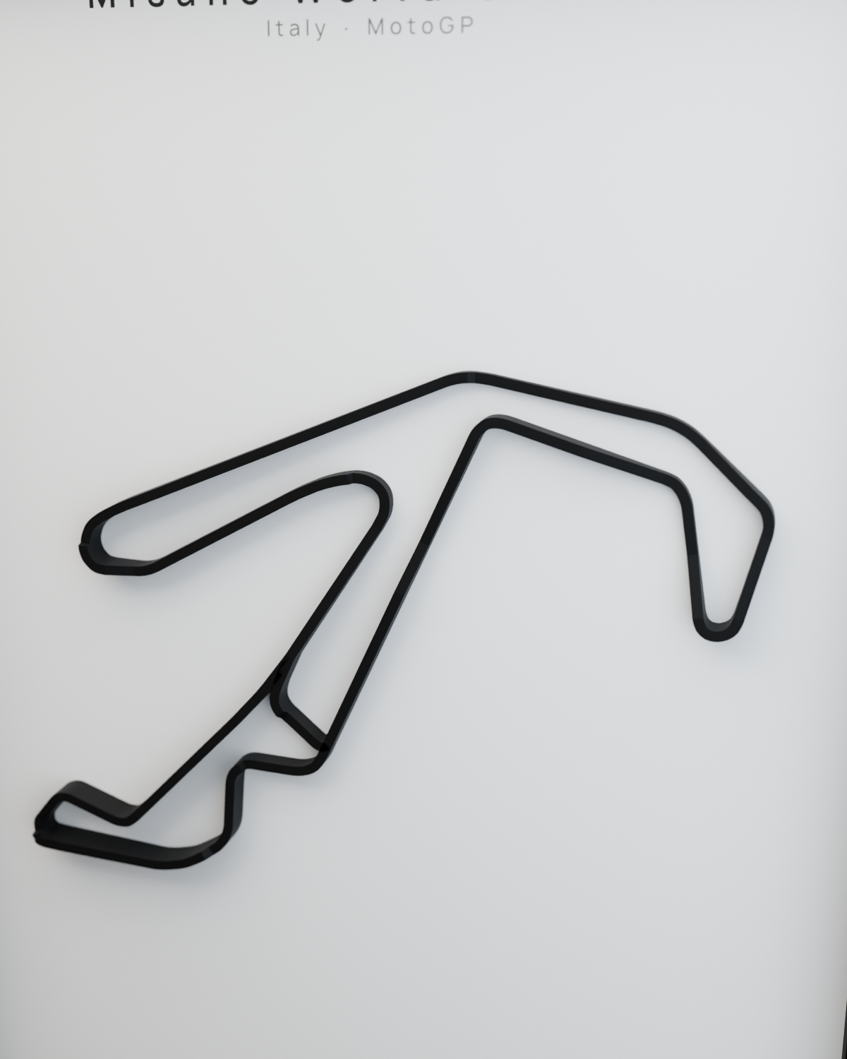 Misano World Circuit framed route poster detail close-up in Polar Linen