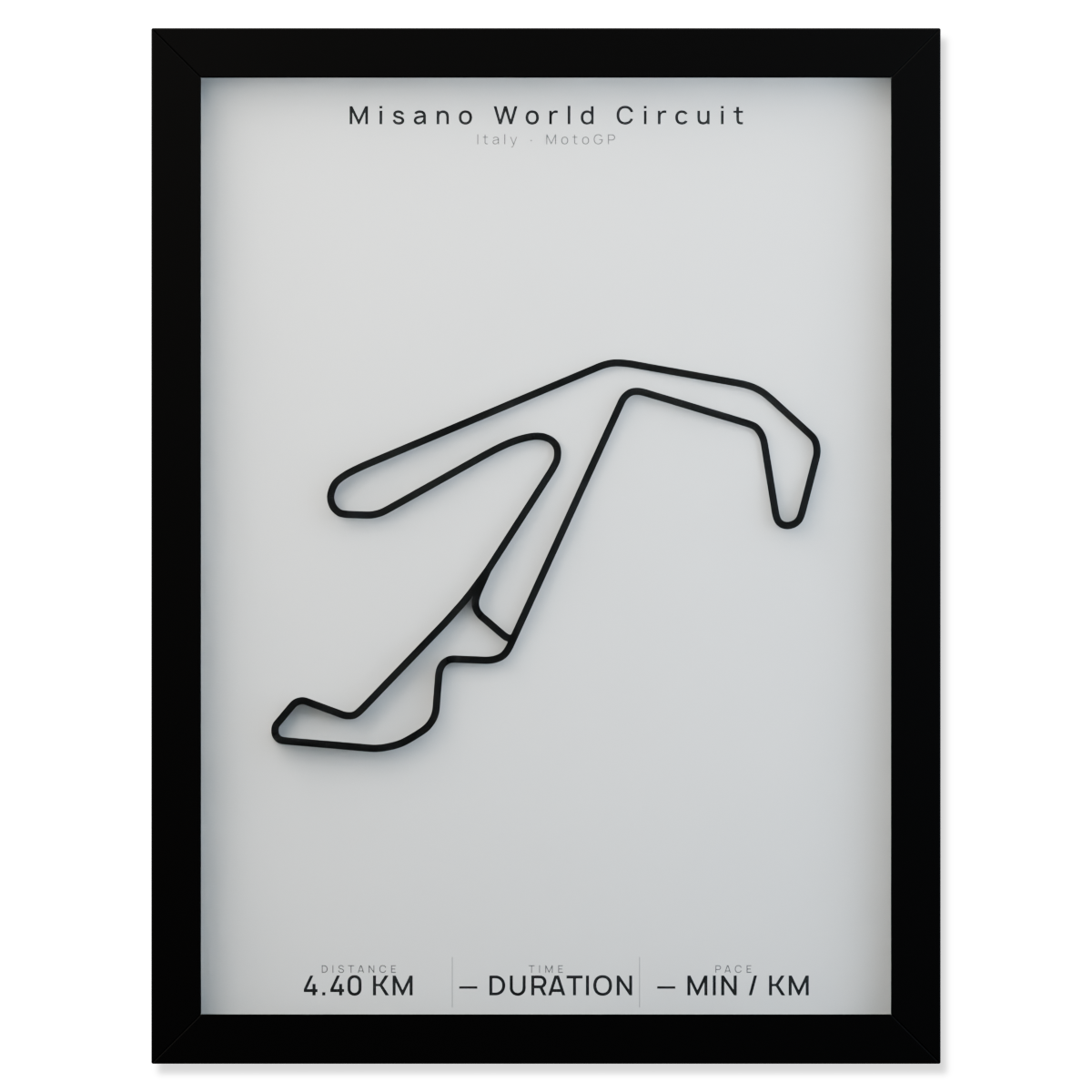 Misano World Circuit framed route poster product cutout in Polar Linen