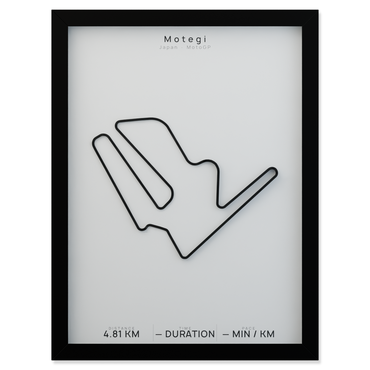 Motegi framed route poster product cutout in Polar Linen