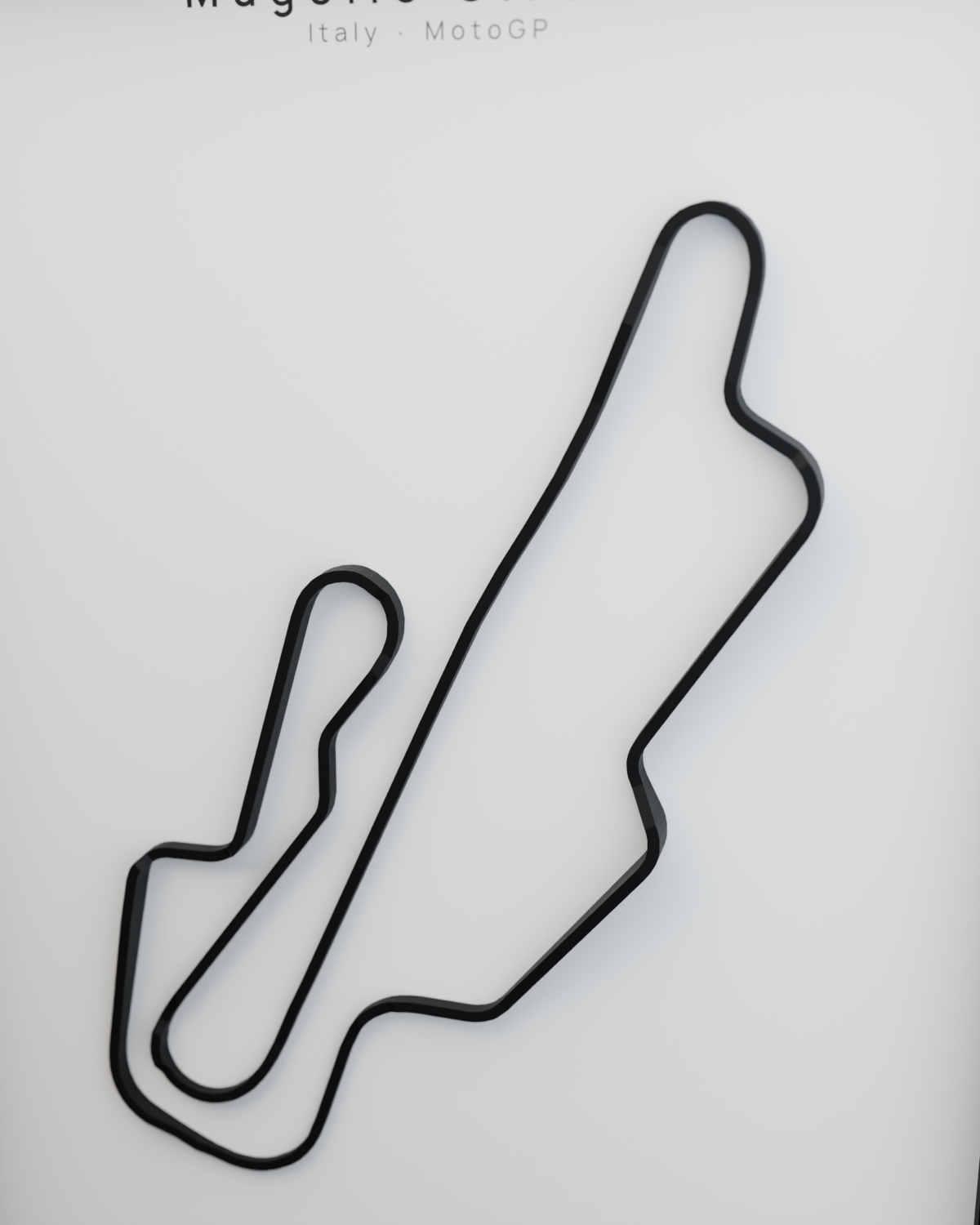 Mugello Circuit framed route poster detail close-up in Polar Linen
