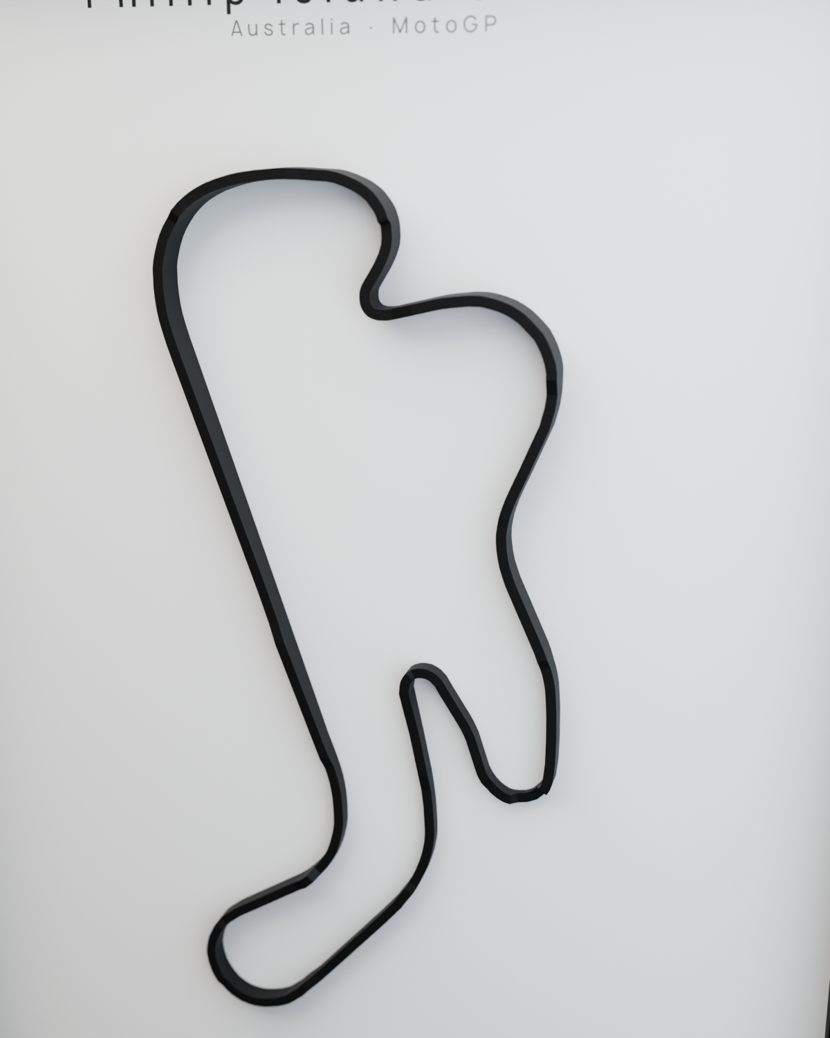 Phillip Island Circuit framed route poster detail close-up in Polar Linen