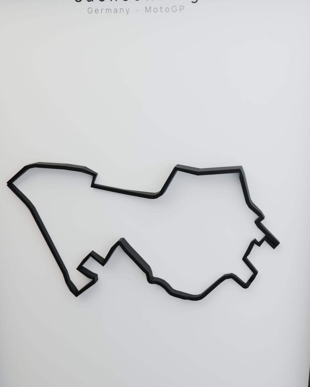 Sachsenring framed route poster detail close-up in Polar Linen