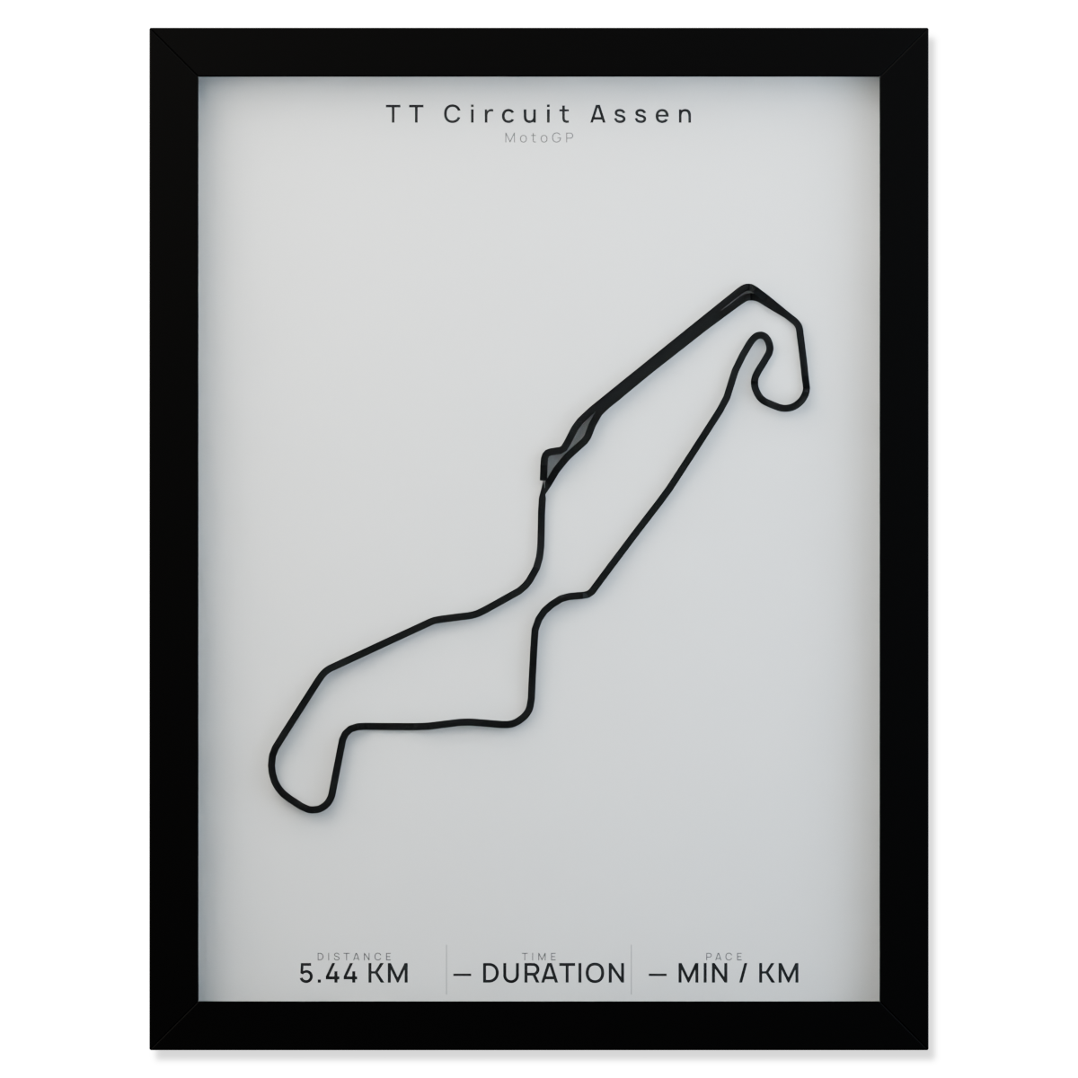 TT Circuit Assen framed route poster product cutout in Polar Linen